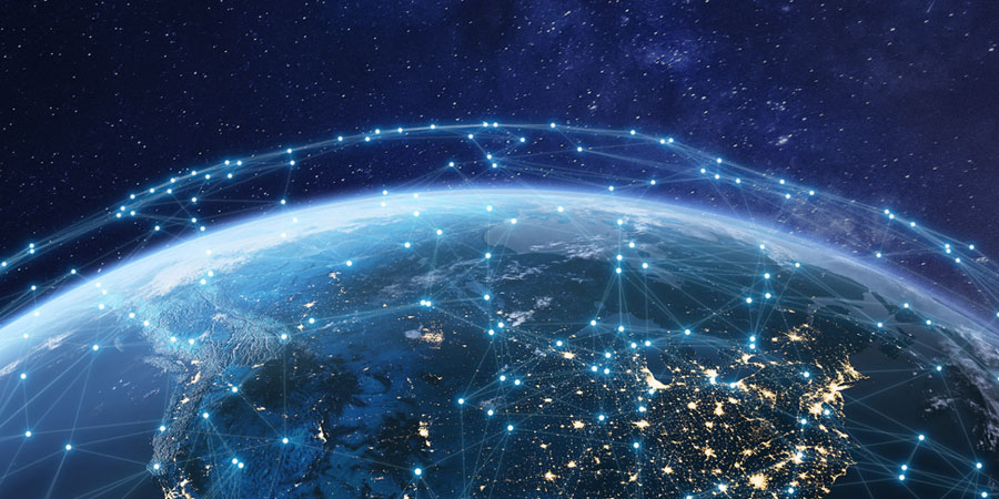 A global map highlighting different satellite coverage areas